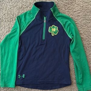 Notre Dame Under Armour Kids Green and Blue Pullover